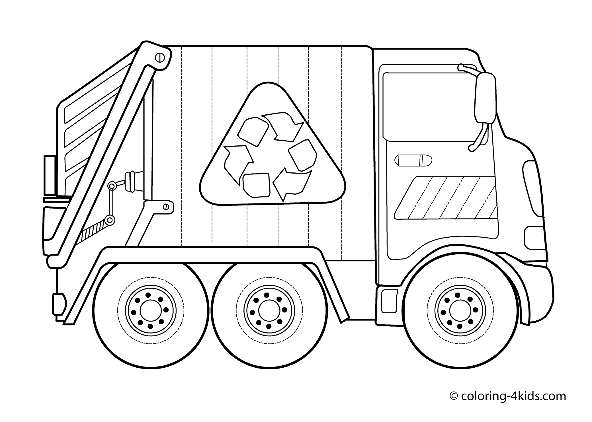 Camion poubelle  dessins a colorier poubelle