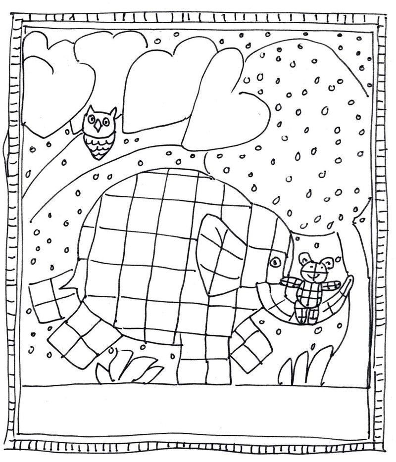 Coloriage Elmer L Elephant A Imprimer